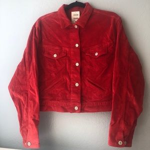Red Brandy Melville corduroy jacket